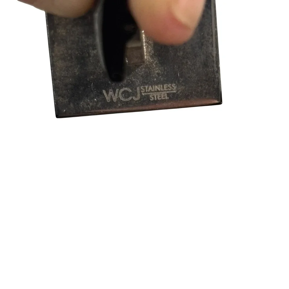 WCJ Stainless‎ Steel Black Onyx Mens Cufflinks Formal Business Dress Shirt